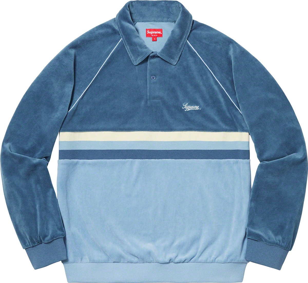 Stripe Velour Raglan L/S Polo view 2